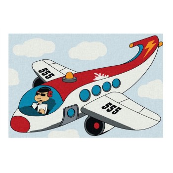 Molly. Картина по номерам KHM0007 "Самолет" 20х30 9 цветов 1/66