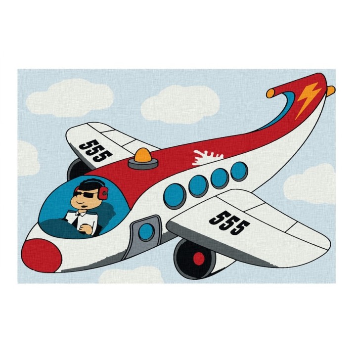 Molly. Картина по номерам KHM0007 "Самолет" 20х30 9 цветов 1/66