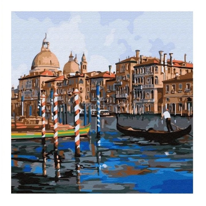Molly. Картина по номерам KH0719 "Каналы Венеции" (30Х30) 20 цветов 1/20
