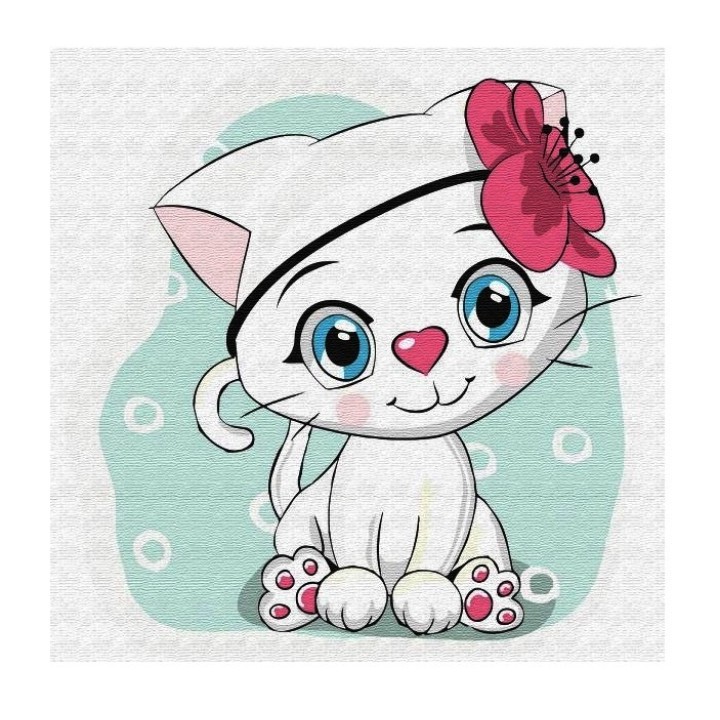 Molly. Картина по номерам KH0837 "Кошечка-красотка" (20Х20) 11 цветов 1/60