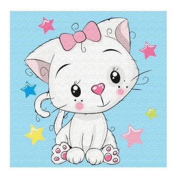 Molly. Картина по номерам KH0838 "Милая кошечка" (20Х20) 12 цветов /60