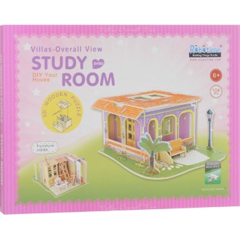 ROBOTIME. Деревянные 3D пазлы арт.DV183 "Кабинет" 16 дет. (20x21x11 см) /20