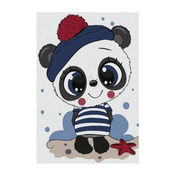 Molly. Картина по номерам KHM0011 "Панда-милашка" 20х30 10 цветов 1/66