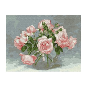 Molly. Картина по номерам с цветной сх. KK0661 "Розовая симфония" Бузин (30х40) 20 цвета /24