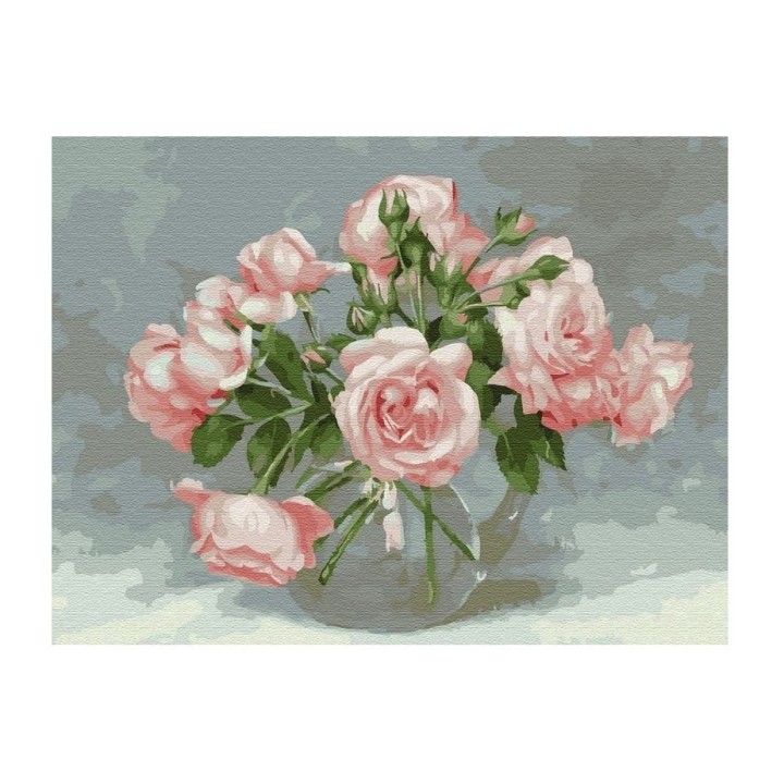 Molly. Картина по номерам с цветной сх. KK0661 "Розовая симфония" Бузин (30х40) 20 цвета /24