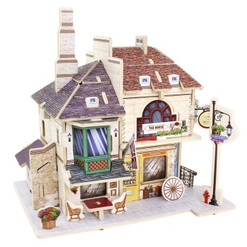 ROLIFE. Деревянные 3D пазлы арт.F135 "Британский чайный дом" 46 дет.(16,3x13x16,5 см.)1/30