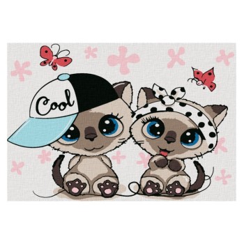 Molly. Картина по номерам KHM0015 "Котята" 20х30 8 цетов 1/66