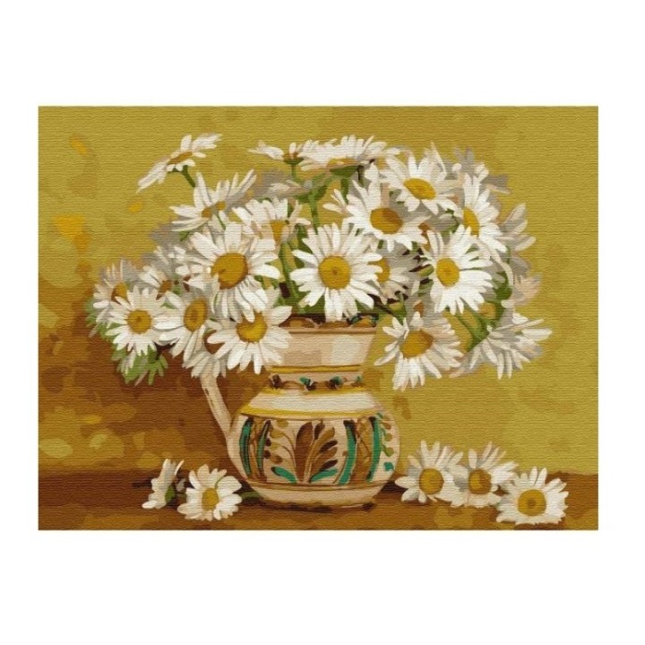 Molly. Картина по номерам с цветной сх. KK0663 "Ромашковое кружево" Бузин (30х40) 20 цвета /24