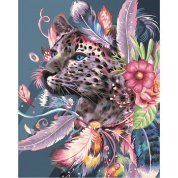 Рисование по номерам арт.R032 Арт ягуар 40*50
