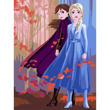 Рисование по номерам арт.DS031 "Анна и Эльза" 30 x 40