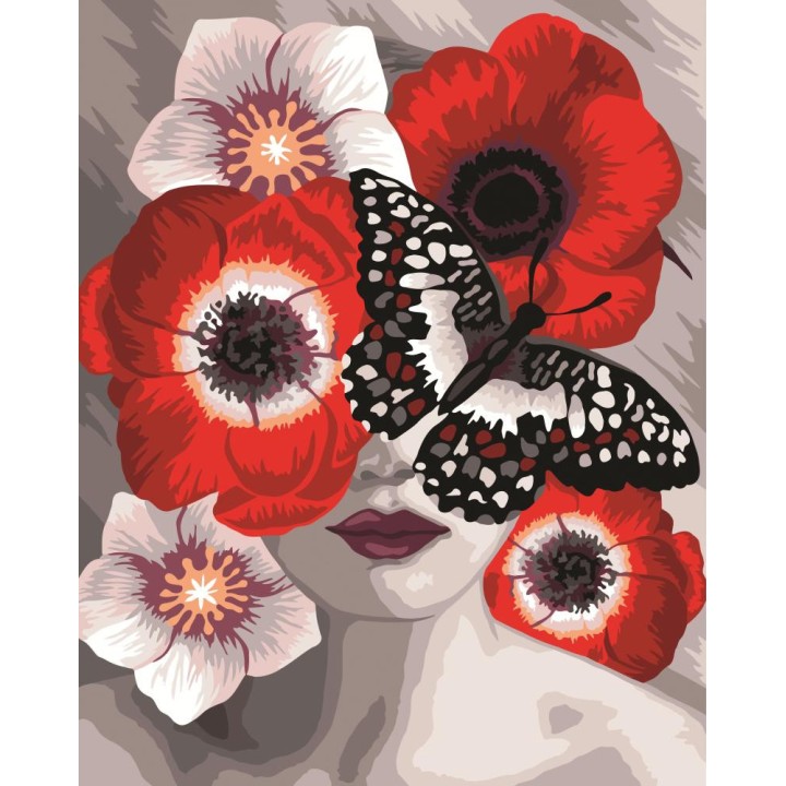 Рисование по номерам арт.R040 Страсть (серия Арт-флора) 40*50