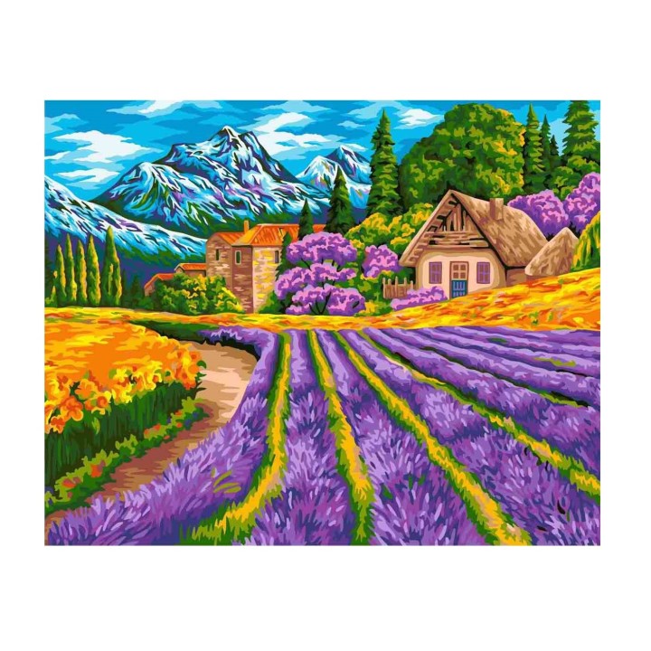 Рисование по номерам арт. A101 "Альпийская деревня" 40х50