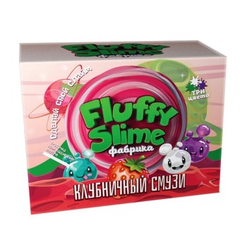 Юный химик арт.868 Слайм "Fluffy Slime фабрика. Клубничный смузи" /12