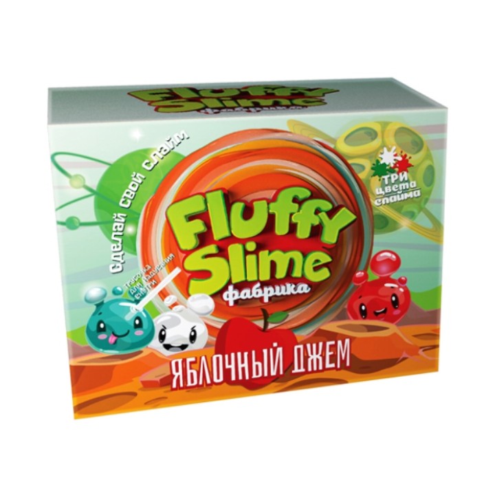 Юный химик арт.887 Слайм "Fluffy Slime фабрика. Яблочный джем" /12