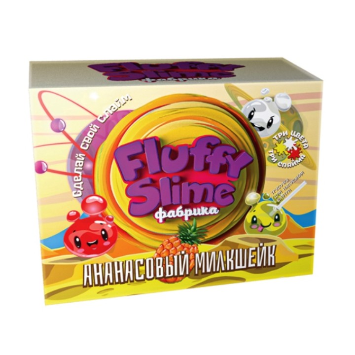 Юный химик арт.888 Слайм "Fluffy Slime фабрика. Ананасовый милкшейк" /12