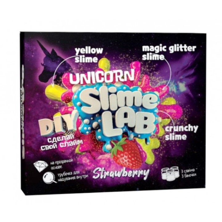 Юный химик арт.808 Слайм "Slime lab. Unicorn. Клубника" /12