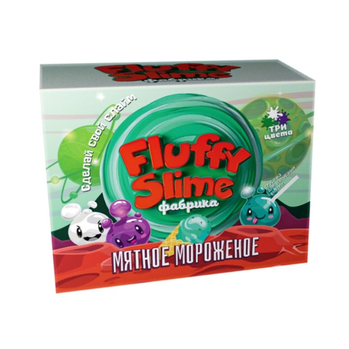 Юный химик арт.867 Слайм "Fluffy Silime фабрика. Мятное мороженое" /12