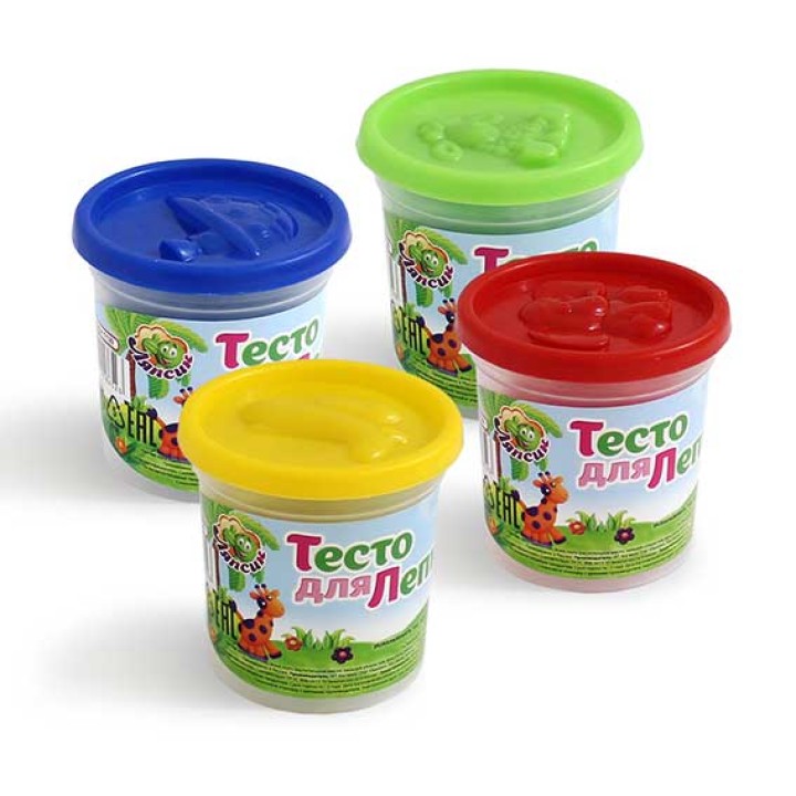 Развивашки.П120 Тесто для лепки в банке 1 цв, в асс, 140 грт 1/40