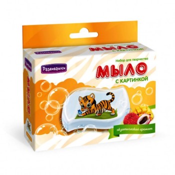 Развивашки.С0263 Мыло своими руками с картинкой "Тигрёнок и бабочка"