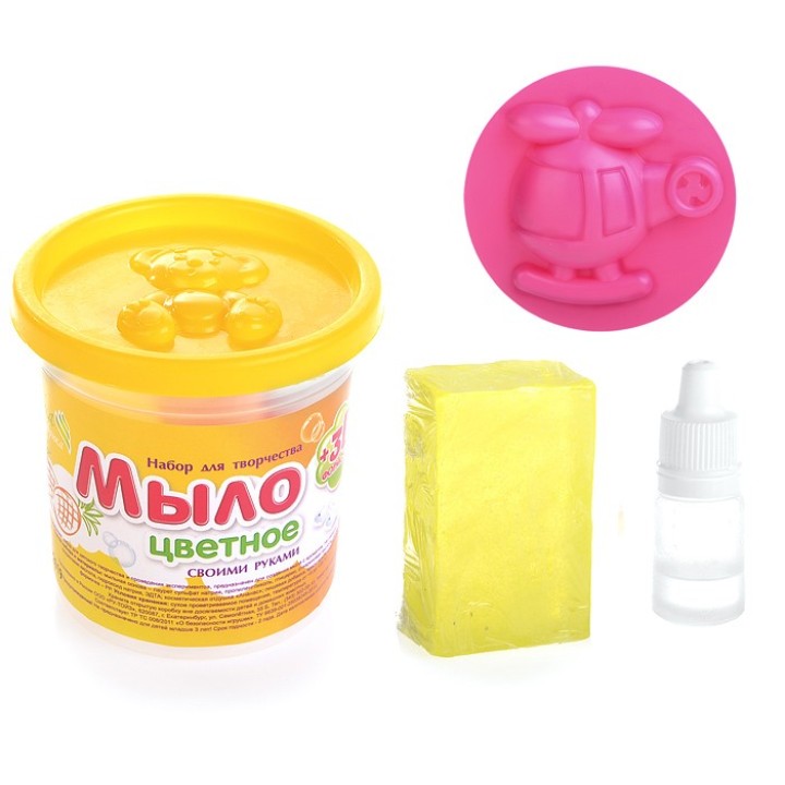 Развивашки.С0244 Мыло своими руками цветное, в банке "Ананас", 1/40