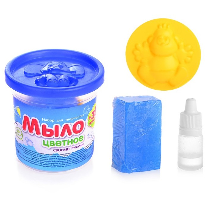 Развивашки.С0246 Мыло своими руками цветное, в банке "Фруктовый микс", 1/40