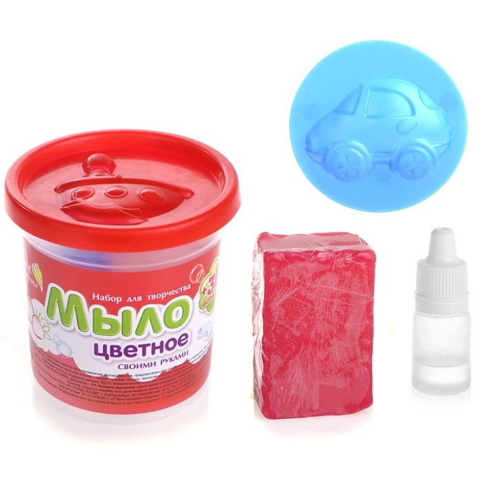 Развивашки.С0248 Мыло своими руками цветное, в банке "Земляника", 1/40