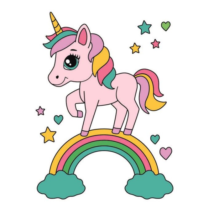 Развивашки.Р3020 Раскраска на холсте "Единорог на радуге" 20х20 /20