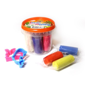 Развивашки.П111 Тесто для лепки в банке 8 цветов + 2 формочки, 200гр 1/24