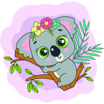 Развивашки.Р3074 Раскраска на холсте "Коала" 20х20