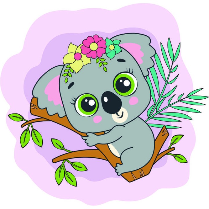 Развивашки.Р3074 Раскраска на холсте "Коала" 20х20