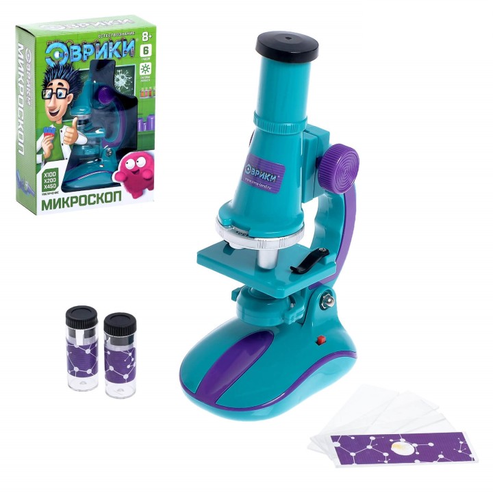 Эврики. Микроскоп детский с набором для исследований, свет МИКС №SL-0078 арт.1629483