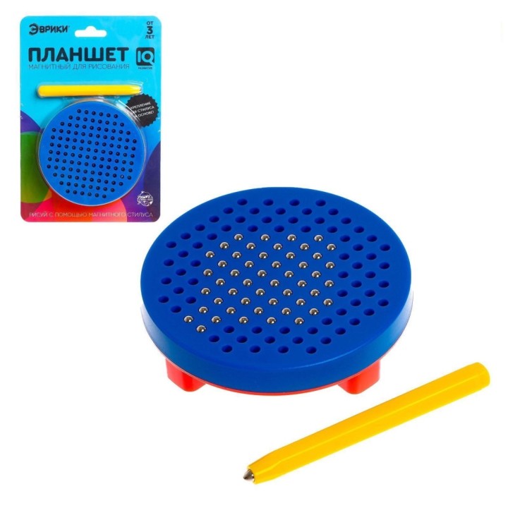 Эврики. Планшет обучающий "Магнитное рисование" 120 отверстий, с креплением цвет синий арт.6534381