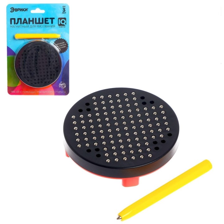 Эврики. Планшет обучающий "Магнитное рисование" 120 отверстий, с креплением цвет черный арт.6534380