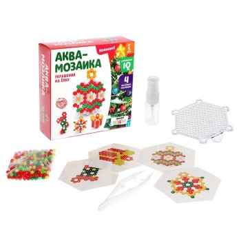 Эврики. Аквамозаика "Украшения на ёлку" 12*12 см арт.3344081