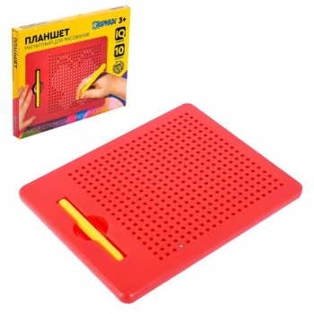 Эврики. Планшет обучающий "Магнитное рисование" 380 отверстий красный арт.4594900