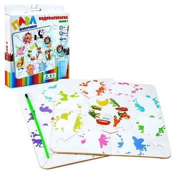 Ракета. Водораскраска-пазл набор 2 "Животные" арт.Р3012