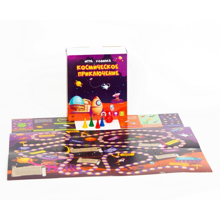 Ракета. Игра-ходилка с карточками "Космическое приключение" в кор. арт.Р2510