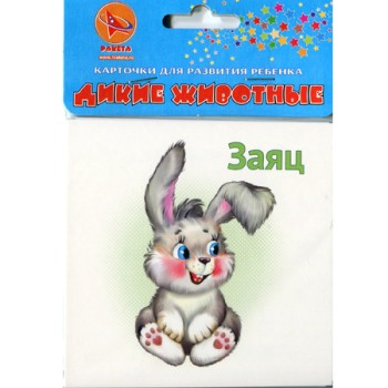 Ракета. Карточки для развития ребенка двухсторонние "Дикие животные" арт.Р-2132