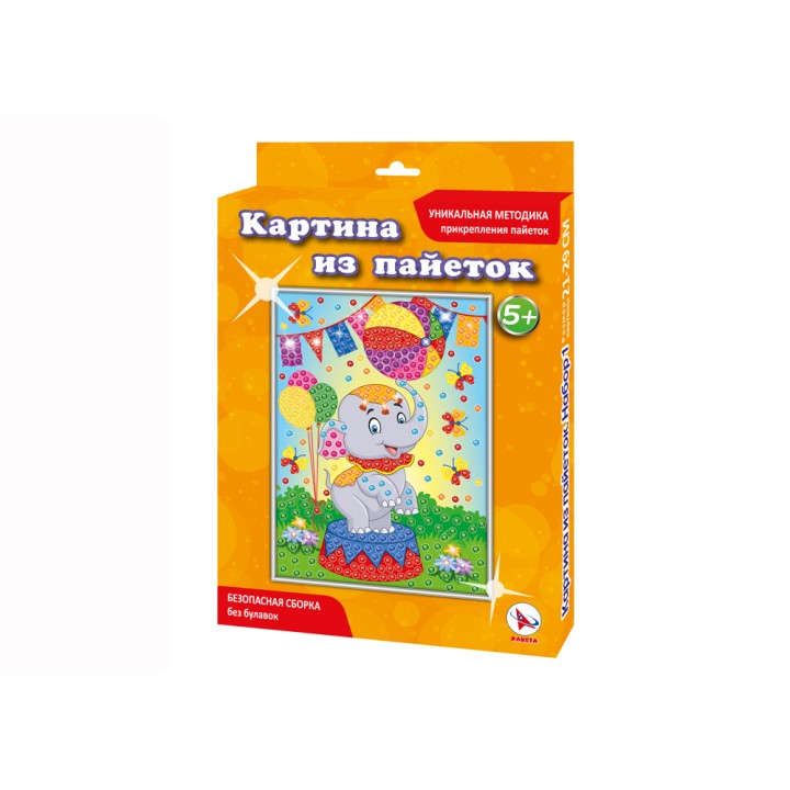 Ракета. Картина из пайеток набор 6 "Слоник" арт.Р0165