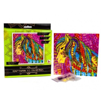 Ракета. Картина из пайеток набор10 "Лошадь" (индийский стиль) арт.Р2787