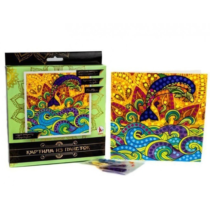 Ракета. Картина из пайеток набор11 "Дельфин" (индийский стиль) арт.Р2794