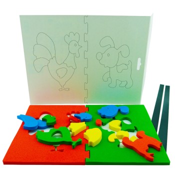 Ракета. Мягкие пазлы с магнитом "Магнитики. Собака+Петух" арт.Р146