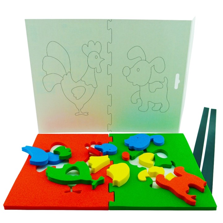 Ракета. Мягкие пазлы с магнитом "Магнитики. Собака+Петух" арт.Р146