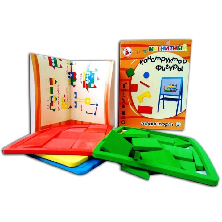 Ракета. Конструктор "Фигуры.Транспорт №3" (магнитный 60эл.ЭВА) подарочная коробка арт.Р1179