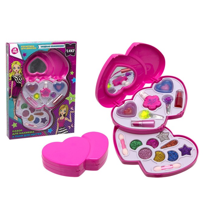 Lapulli Kids. Набор детской декоративной косметики (лак для ногтей, тени, блеск для губ) арт.121018