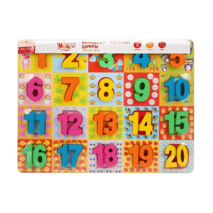 MAPACHA. 76760 Вкладыши "Цифры. Счет до 20"