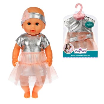 Mary Poppins. Одежда для куклы арт.452160 "Платье с повязкой Модница" 38-43см,