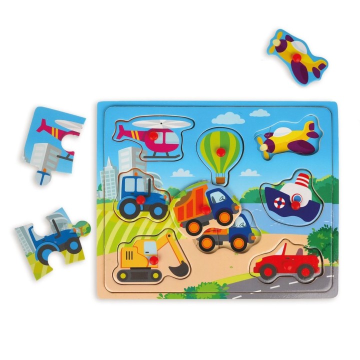 MAPACHA. 76846 Развивающая игра 2в1 пазл-вкладыш "Транспорт"