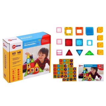 OnTime. Магнитный конструктор "Витражи" 52 детали 48 наклеек арт.45008