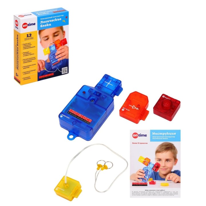 OnTime. Электронный конструктор Логические блоки "Logiblocs" 12 проектов арт.70022